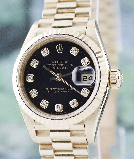 (image for) A ROLEX LADY 18K YELLOW GOLD OYSTER PERPETUAL DATEJUST - 69178